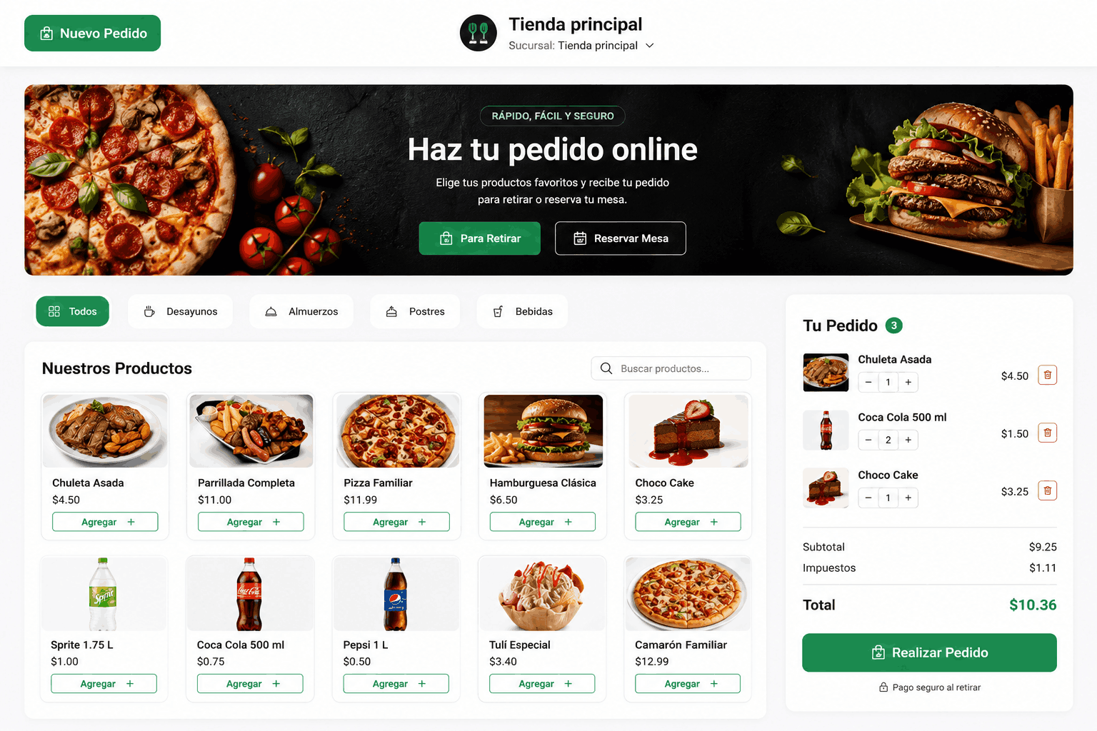 Pedidos online restaurante